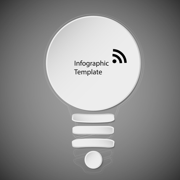 Dark template infographic with bulb motif - Vector, Image