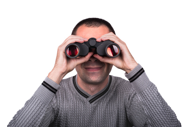 Man with binoculars - Foto, immagini