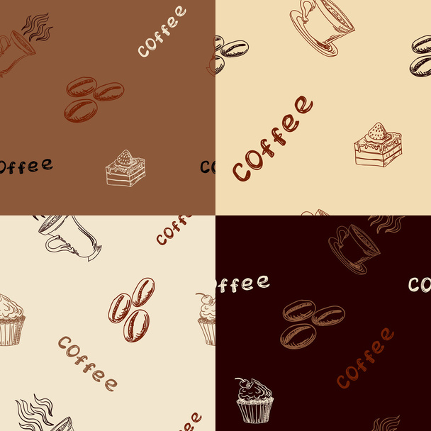 Seamless pattern Coffee theme - Vector, Image