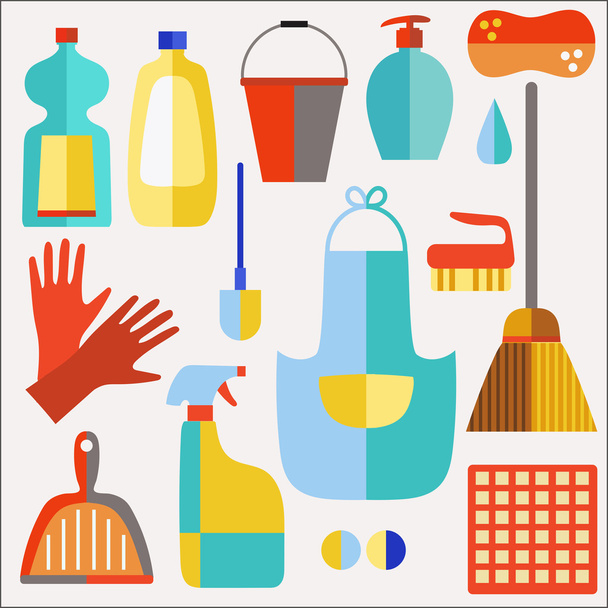 Cleaning Icons Set - Vector, Image