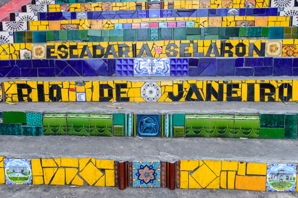 escadaria selaron berühmte schritte in rio de janeiro, brasilianischer künstler  - Foto, Bild