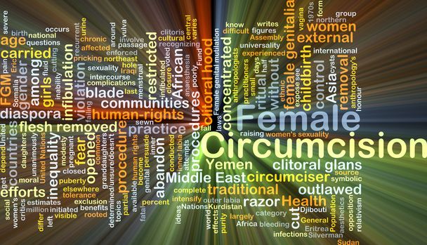 Female circumcision background concept glowing - Photo, Image