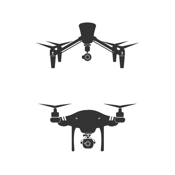 Drone Logo Design ikona technologia wektor ilustracja kamera - Wektor, obraz
