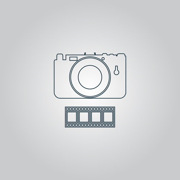 Photography camera and film icon - Vector, afbeelding