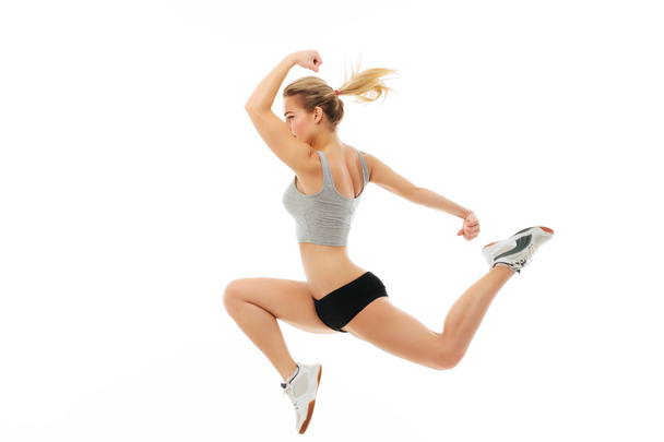 Fitness healthy women exercise in studio isolated - Photo, Image