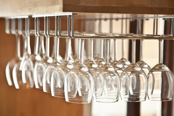 Close up picture of empty glasses in bar - Photo, image
