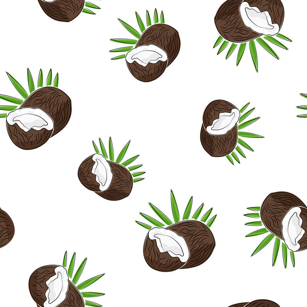Seamless Pattern of  Coconut - Vector, Image