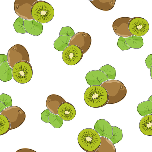 Seamless Pattern of  Kiwifruit - ベクター画像