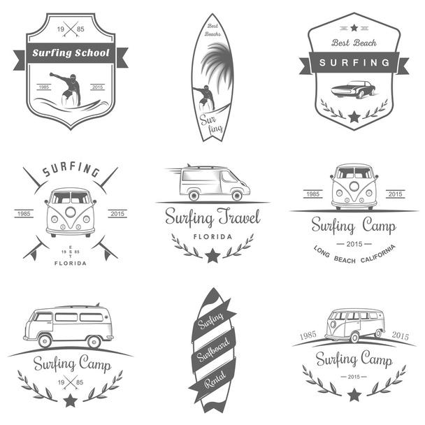 Set di logo e badge per Surf vettoriale
 - Vettoriali, immagini