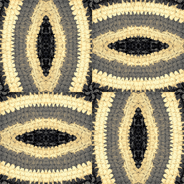  Абстрактный рисунок из вязаных частей коврика
 - Фото, изображение