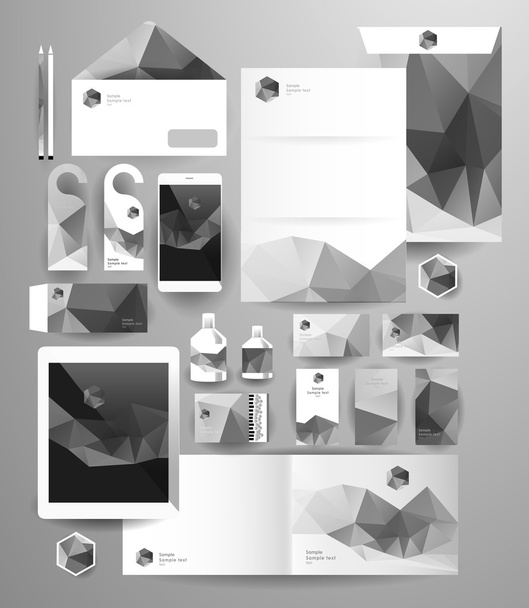 Abstract polygonal business set - Vektor, kép