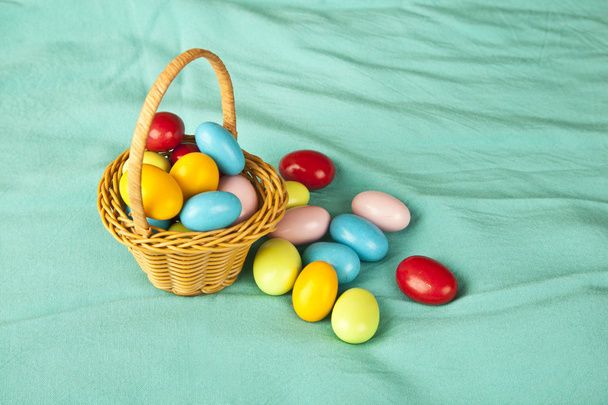 Пасхальные яйца шоколад и корзина
 - Фото, изображение