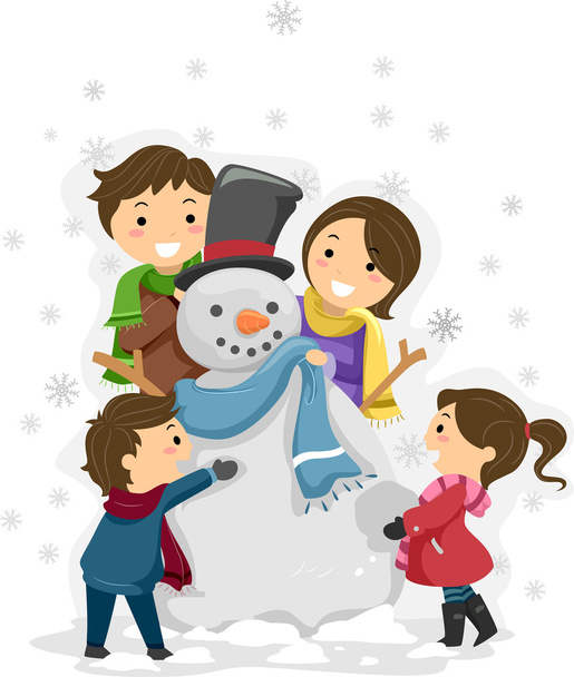 Snowman família
 - Foto, Imagem