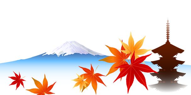 Autunno foglie acero Monte Fuji
 - Vettoriali, immagini