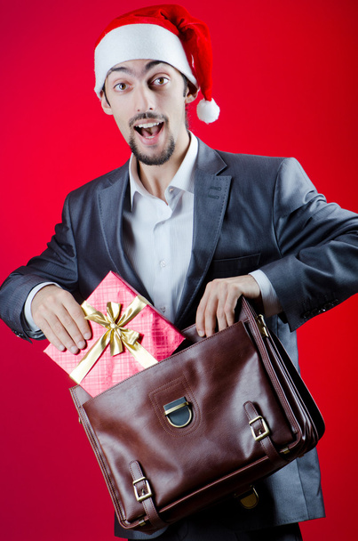 Businessman celebrating christmas holidays - Photo, Image