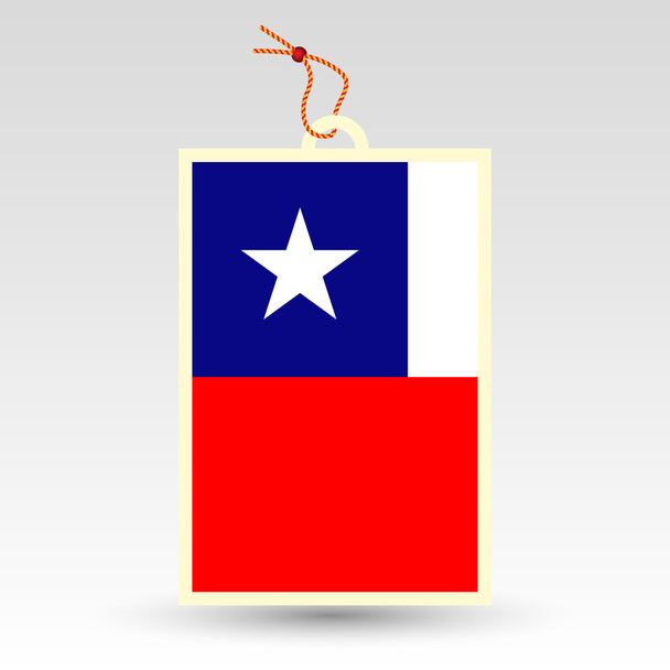 chilean price tag - symbol of made in chile - label with national flag and string - Vector, Image