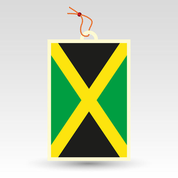 国旗と文字列のジャマイカの価格タグで作られたジャマイカのシンボル - ラベル - ベクター画像