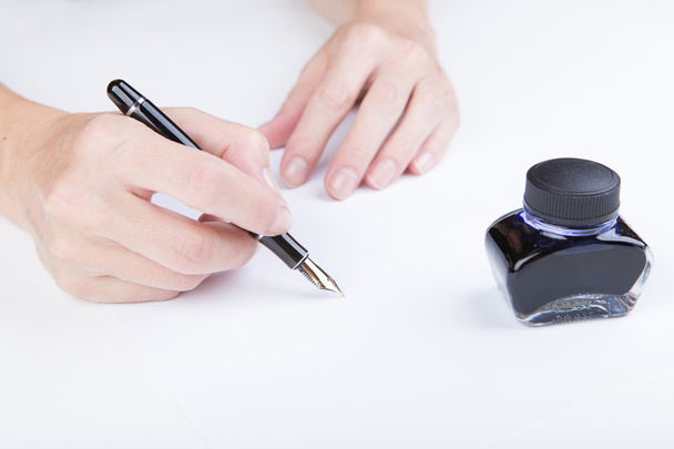 female hand writes - Фото, зображення
