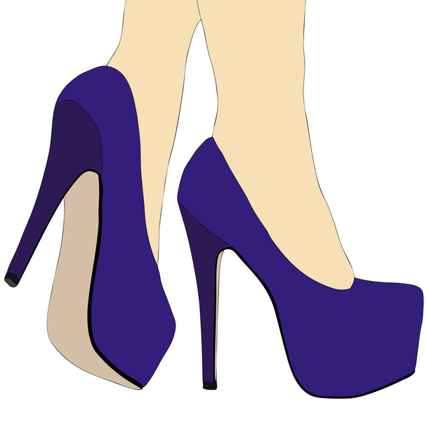 Legs and shoes with heels number 015 - Illustration representative legs and high-heeled shoes of a woman - Photo, Image