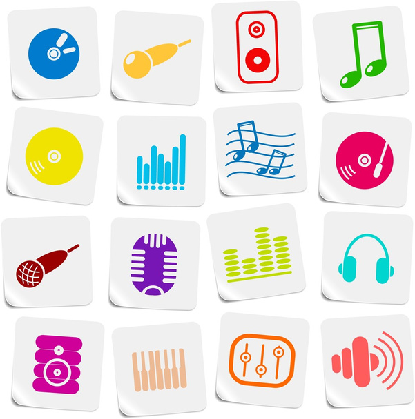 Audio icons - Vector, afbeelding
