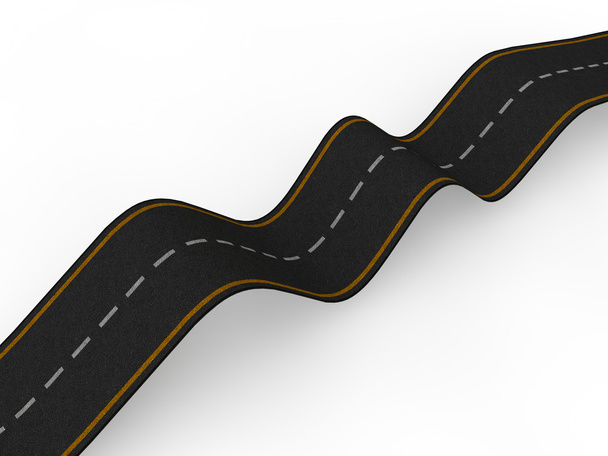 3d bumpy road with ups and downs - Photo, Image
