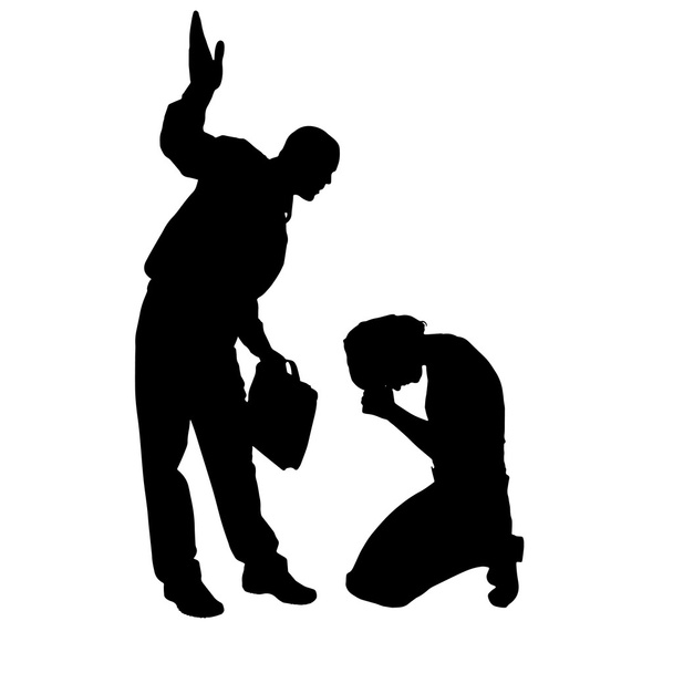silhouette di coppia litigando
 - Vettoriali, immagini