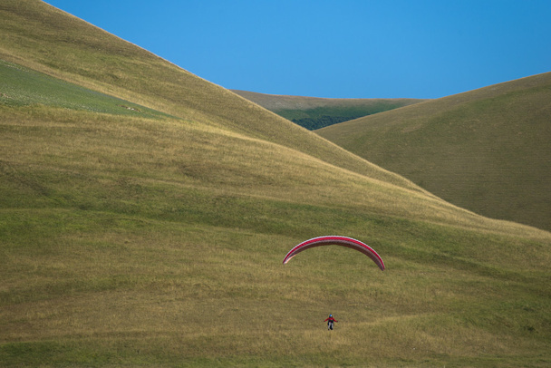 Paraglider over Sibillini park - Photo, Image
