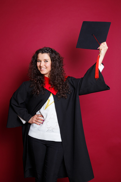 Estudante feminina em vestido de formatura
 - Foto, Imagem