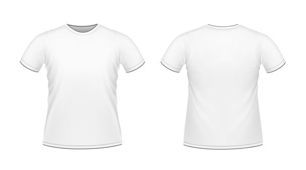 T-shirt Masculina Branca
 - Vetor, Imagem