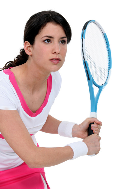 Female tennis player isolated on white background - Foto, Imagen