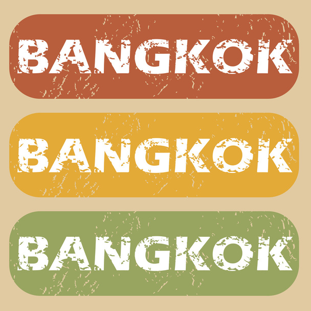 Vintage Bangkok stamp set - Vecteur, image