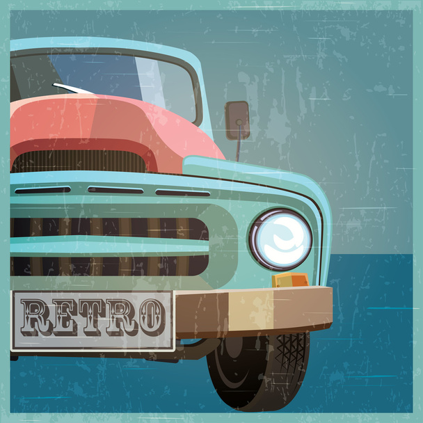retro pickup - Vector, Image