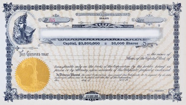 Vintage Stock Certificate Vignette Mujer Bandera Americana Moose Eag
 - Foto, imagen