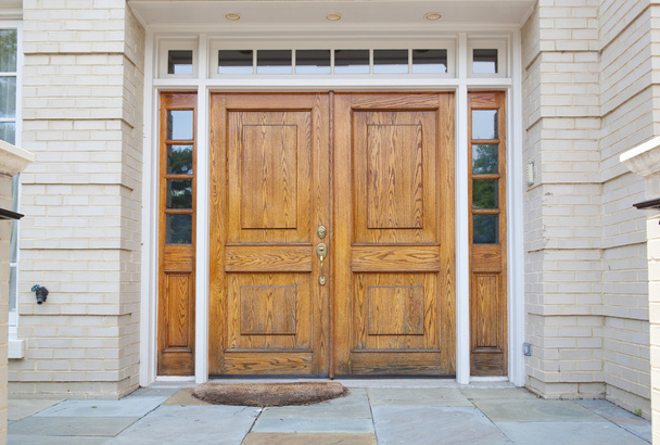 XXXL Wooden Double Door Grand Entrance to a Home - Photo, Image