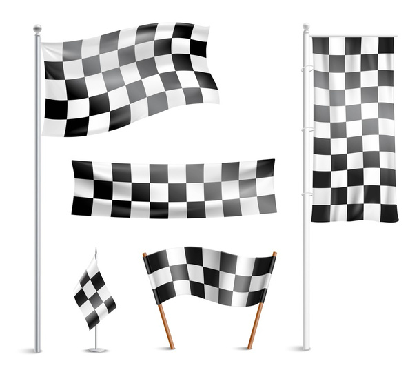 Collezione di pittogrammi con bandiere a scacchi
 - Vettoriali, immagini