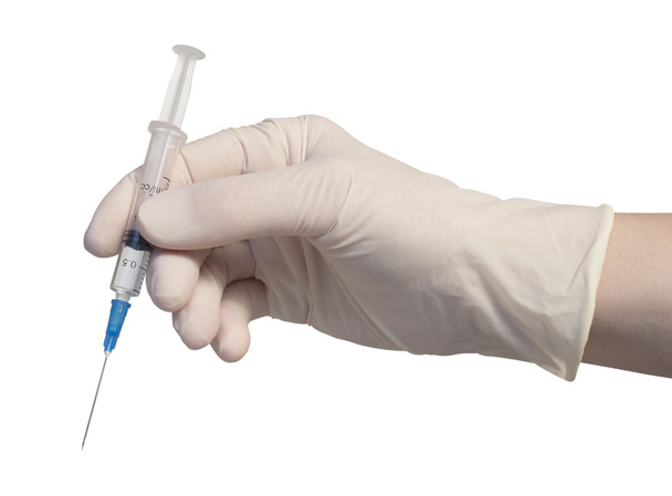 Hand holding syringe - Foto, Bild