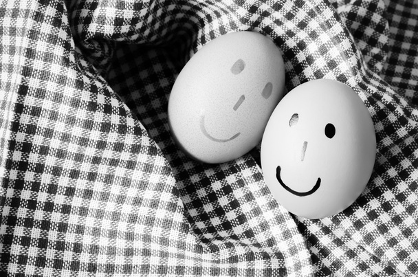 smile egg black and white color tone style - Photo, image