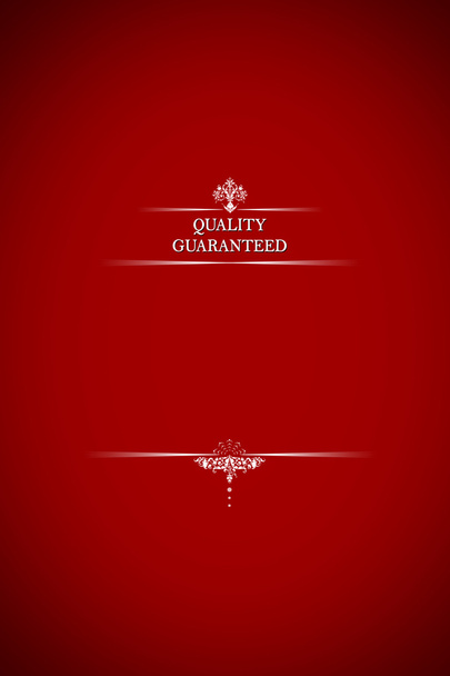 Qualität garantiert auf rotem Hintergrund - Foto, Bild