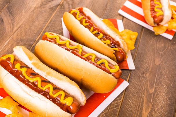 Grilled hot dogs - Фото, изображение
