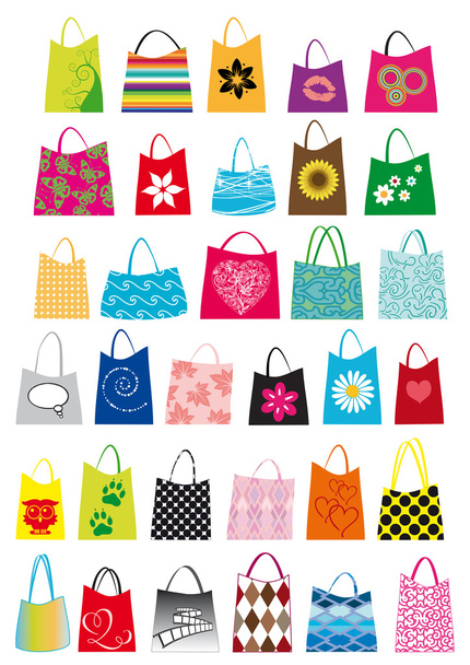 Дизайн сумок для покупок
 - Вектор,изображение