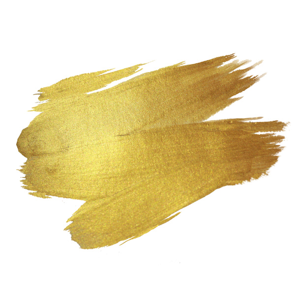 Gold glänzende Farbe Fleck handgezeichnete Illustration - Foto, Bild