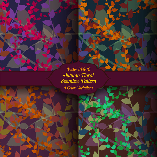 Vector autumn seamless floral pattern - ベクター画像