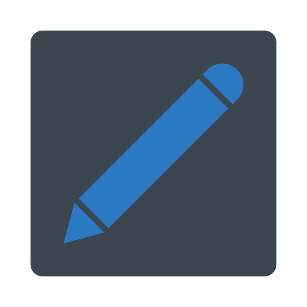 Pencil flat smooth blue colors rounded button - Vecteur, image