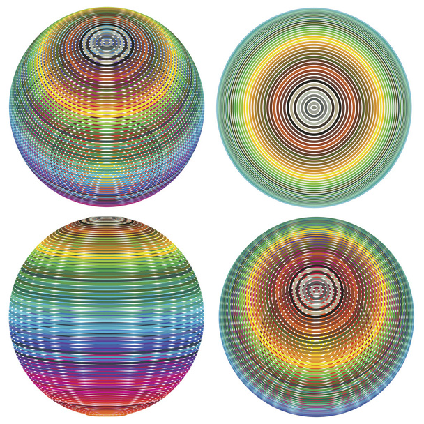 Set of vector sphere in full color range - Vector, Image