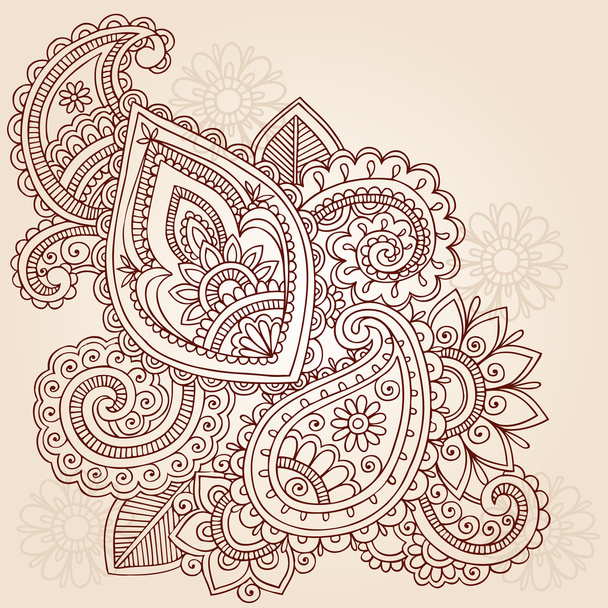 Henna Mehndi Pasiley Doodle Vector - Vecteur, image