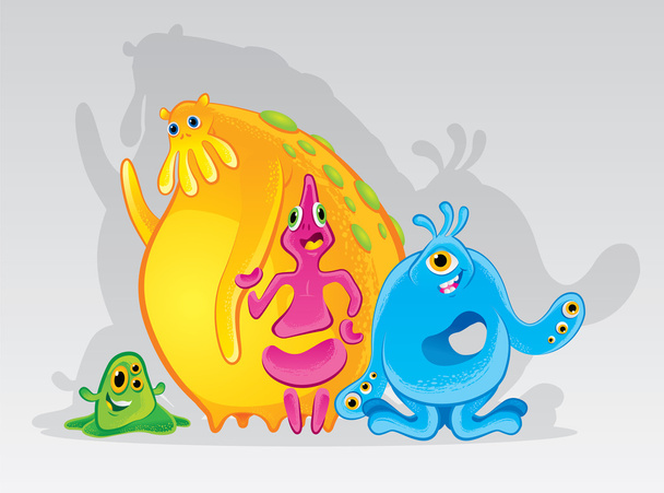 Cute colorful monsters - Vector, Image
