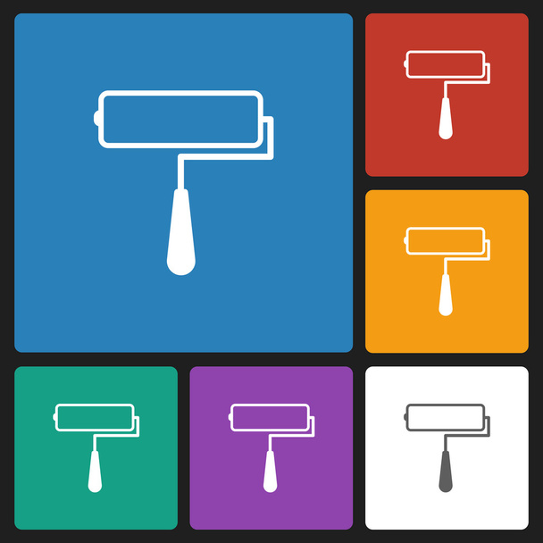 roller brush icon - Vector, Image