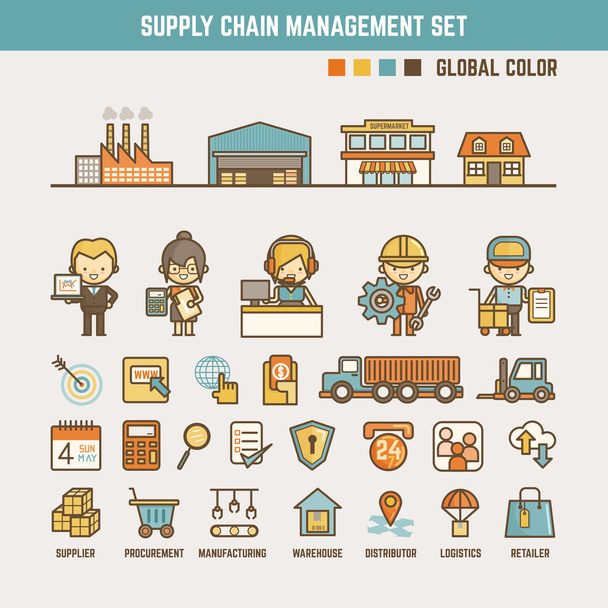 supply chain infographic elementen  - Vector, afbeelding