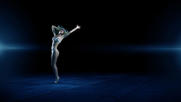 Girl dancing in dark - Foto, Bild