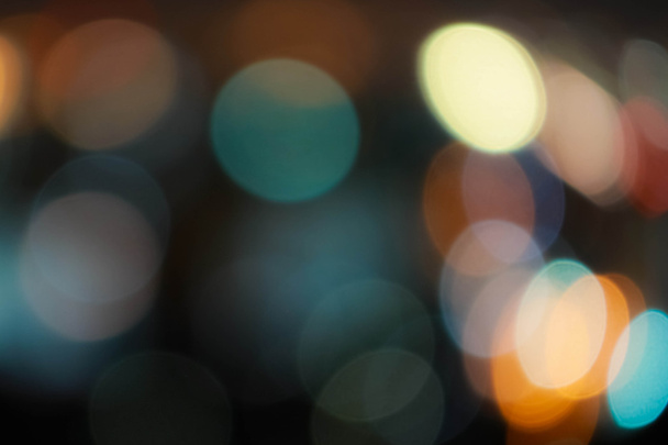 Boken efekt, rozmazané světla noční panoráma - Fotografie, Obrázek